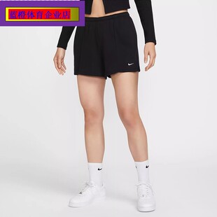 耐克/NIKE女子运动休闲中腰法式毛圈刺绣针织短裤HF6941-010-104