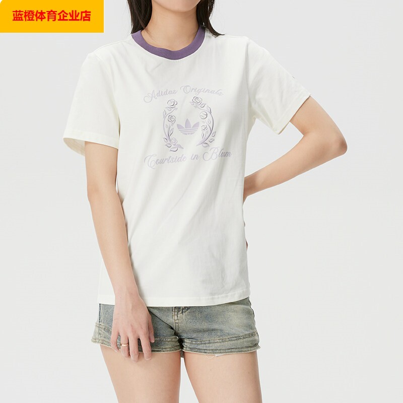 阿迪达斯三叶草女装短袖 2026春季新款休闲时尚宽松t恤衫KY5734