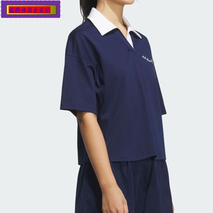 阿迪达斯短袖女装2025夏季新款运动休闲短袖翻领POLO衫JZ5845