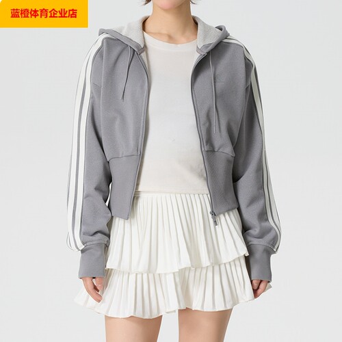 阿迪达斯外套女装2026新款健身训练收腰显瘦运动服连帽休闲KX8906