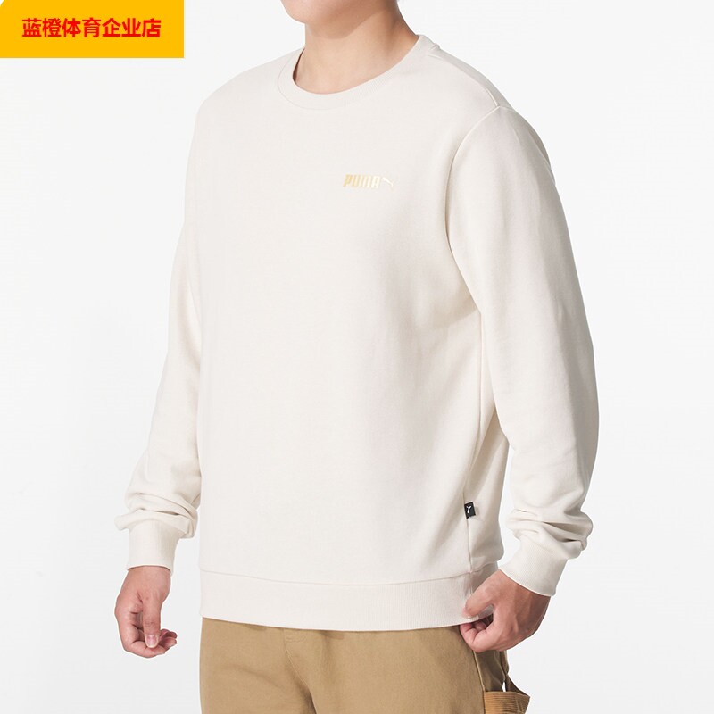 PUMA卫衣男装运动服休闲圆领上衣透气宽松套头衫