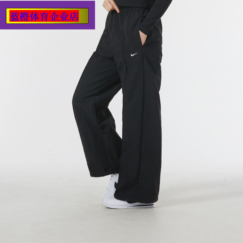 Nike耐克黑色梭织短裤女2024新款运动裤休闲宽松直筒裤子FQ3589
