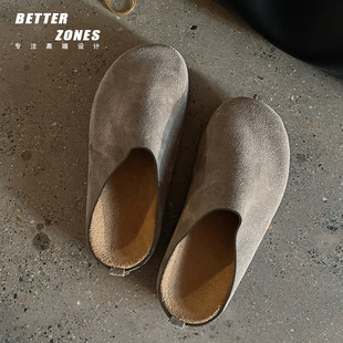 复古row风真皮厚底包头半拖女勃肯拖鞋 Better 好穿到离谱