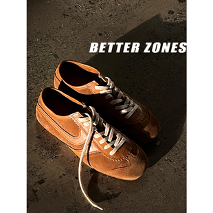 女小白鞋 Better 真皮德训鞋 26s真皮系带休闲鞋 时髦精匕备