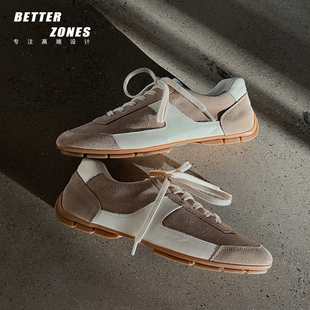 薄底休闲鞋 真皮拼色运动芭蕾德训鞋 女 意大利纯手工 Better