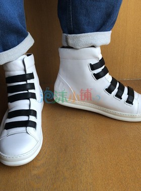 正品现货 Camper Twins K300158-001 黑白撞色真皮高帮板鞋休闲鞋