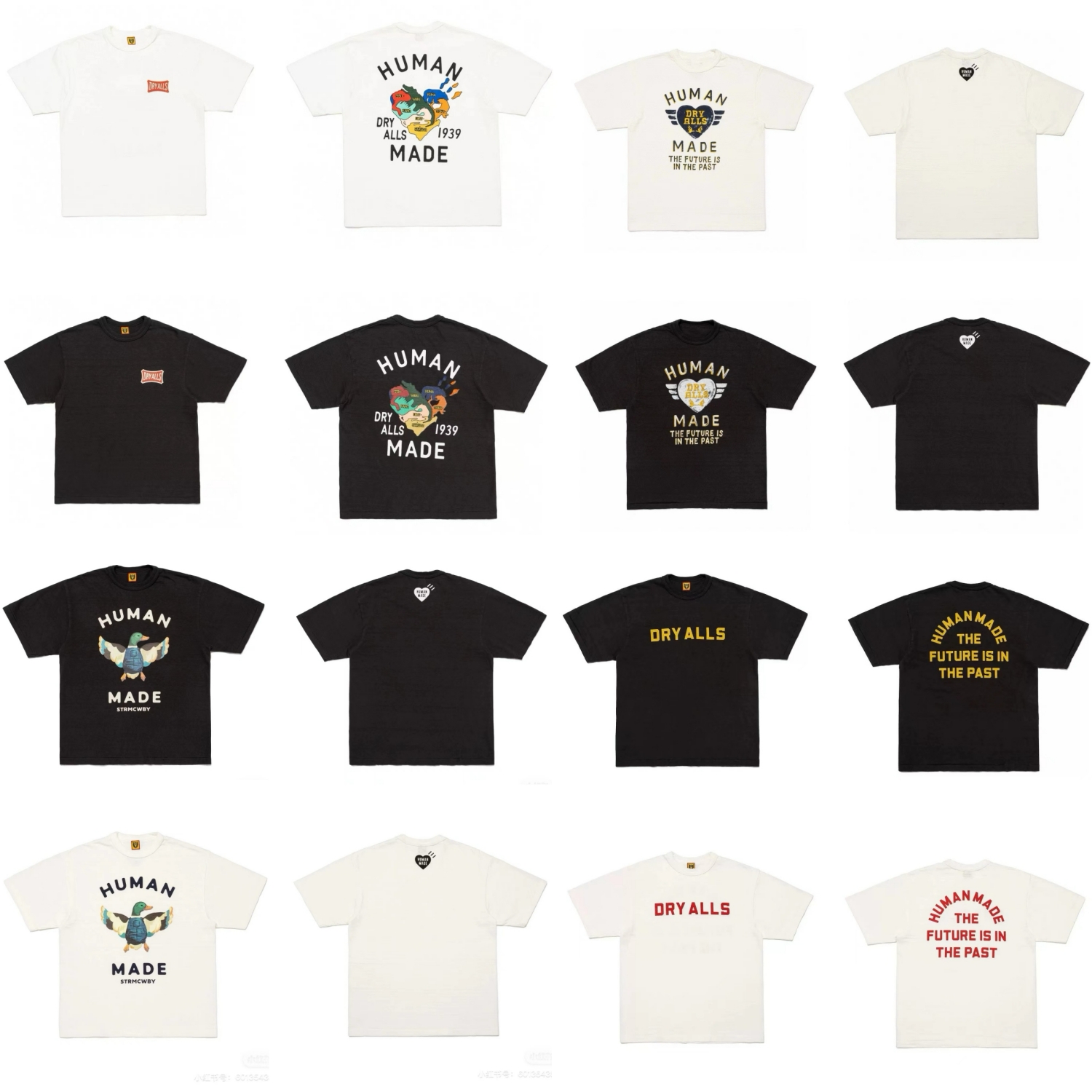 现货 HUMANMADE日系卡通印花 重磅280g 竹节棉短袖T恤 复古短tee