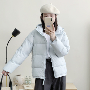 寬松時(shí)尚 韓版 羽絨服2025年新款 加厚情侶款 連帽90白鴨絨短款 面包服