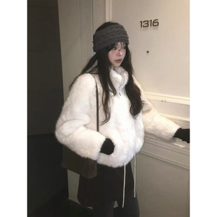 良良家温柔气质毛绒绒仿皮草外套女秋冬新款巨好看保暖羊羔毛棉衣