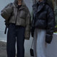 韩国chic冬季复古高级感立领加厚保暖宽松百搭短款PU皮棉服外套女