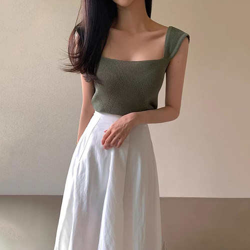 高腰休闲半身裙长裙女两件套