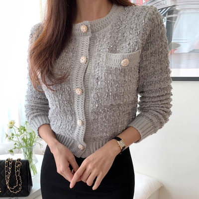 钩花百搭显瘦长袖针织衫外套