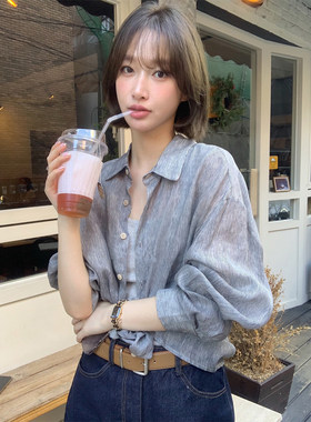 小众慵懒风微透薄款防晒衬衫女