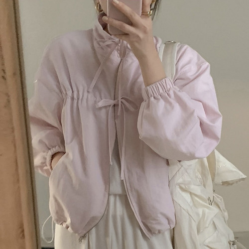 系带蝴蝶结宽松百搭长袖风衣外套