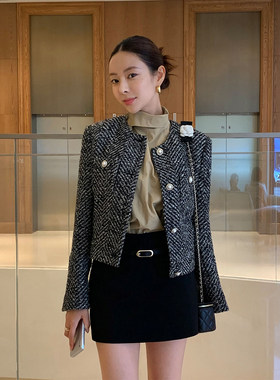 良良家小香风粗花呢外套女