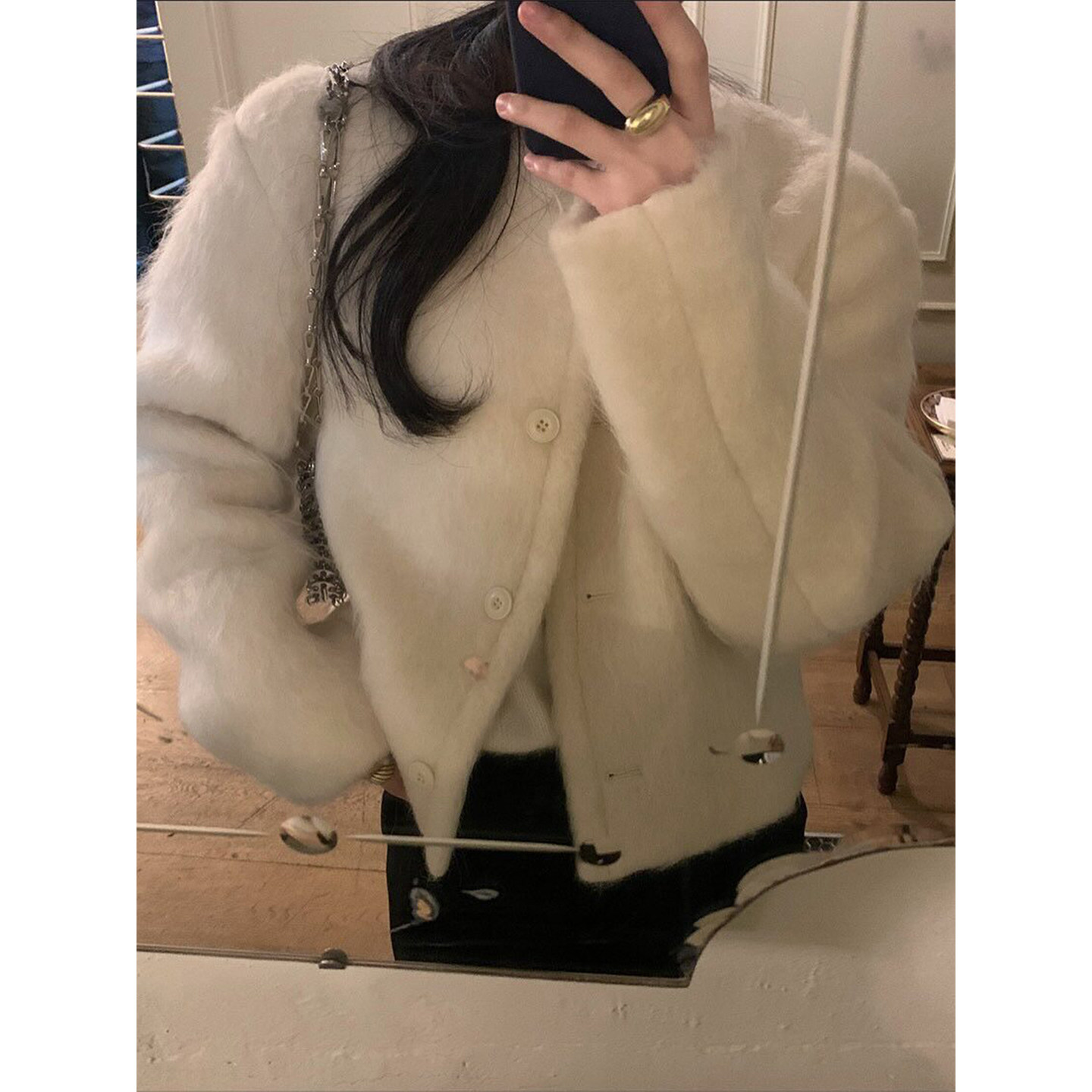 良良家温柔风暖糯短款毛呢外套女秋冬季韩版高级感气质呢子上衣