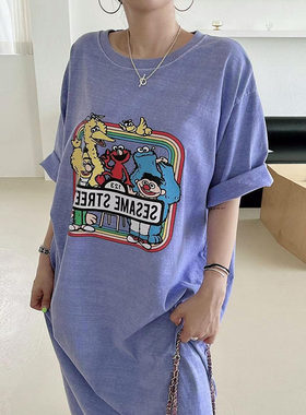 童趣减龄卡通印花连衣裙女