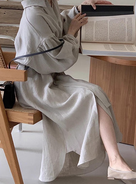 收腰显瘦不规则长款连衣裙女