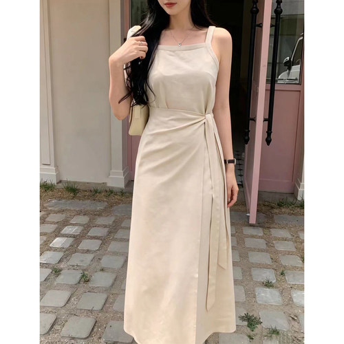 不规则一片式吊带连衣裙女