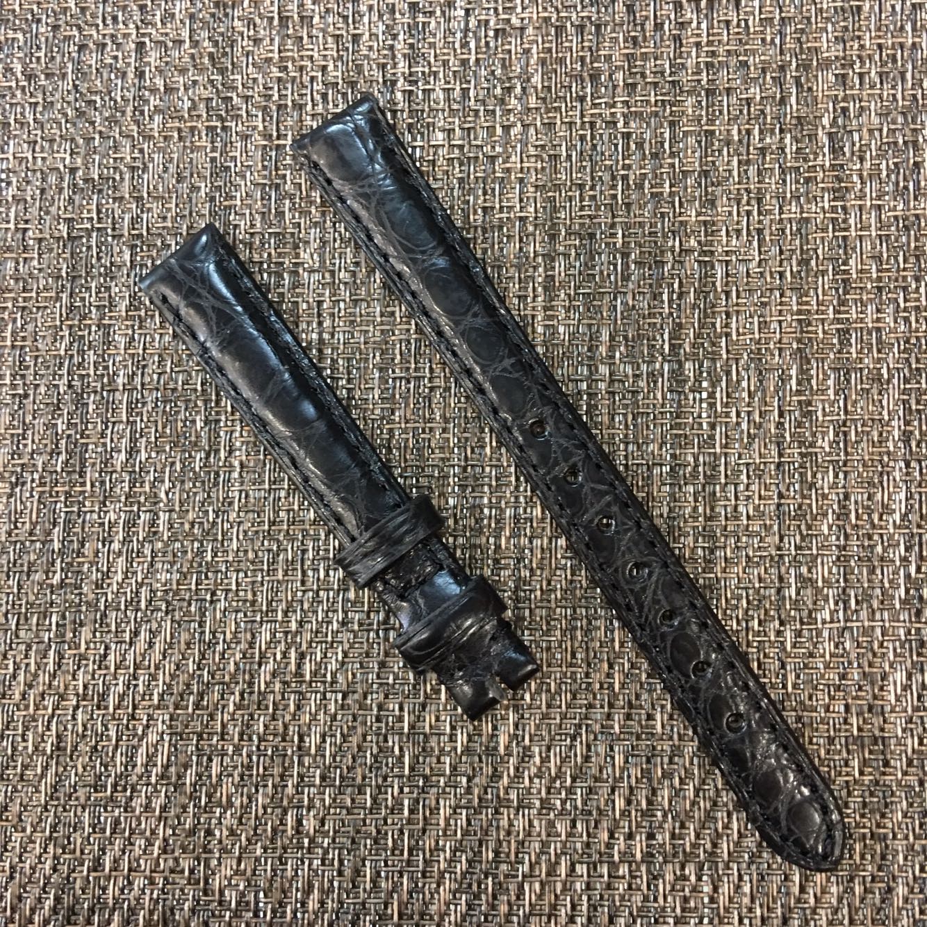 卓越表行 适配原装法穆兰手表皮带 美洲鳄鱼皮 真皮表带12mm