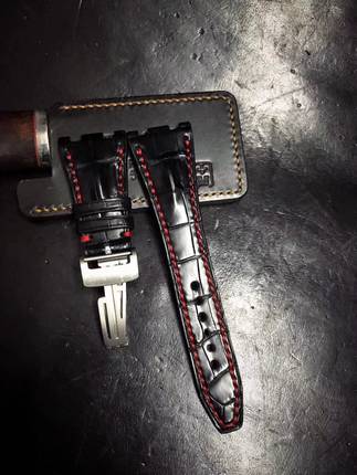 卓越表行 适配原装AP皇家橡树离岸型 鳄鱼皮真皮表带 26 28mm