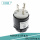 直式 15P黑色连接公头 15A250V美标三芯电源设备接线插头 NEMA