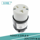 直式 20R黑色连接母头 20A250V美标三芯电源设备接线插座 NEMA