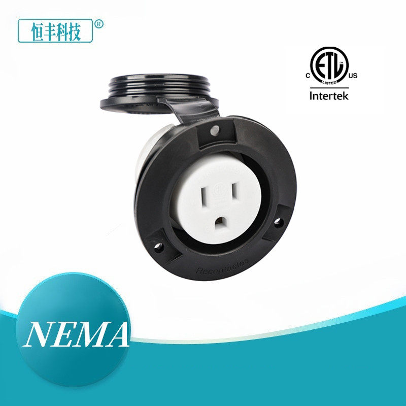 美规防水插座 加拿大美式房车电源插座 15amp 5-15r美标插座带盖
