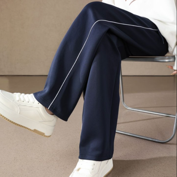 校裤春季夏季薄款校服裤子加绒冬季冰丝速干藏蓝色一杠两杠订制