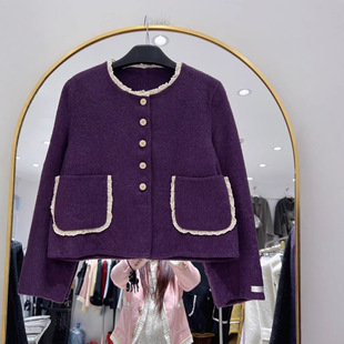 斯卡露2026秋冬新款韩版宽松显瘦双面呢羊毛大衣女小个子毛呢外套