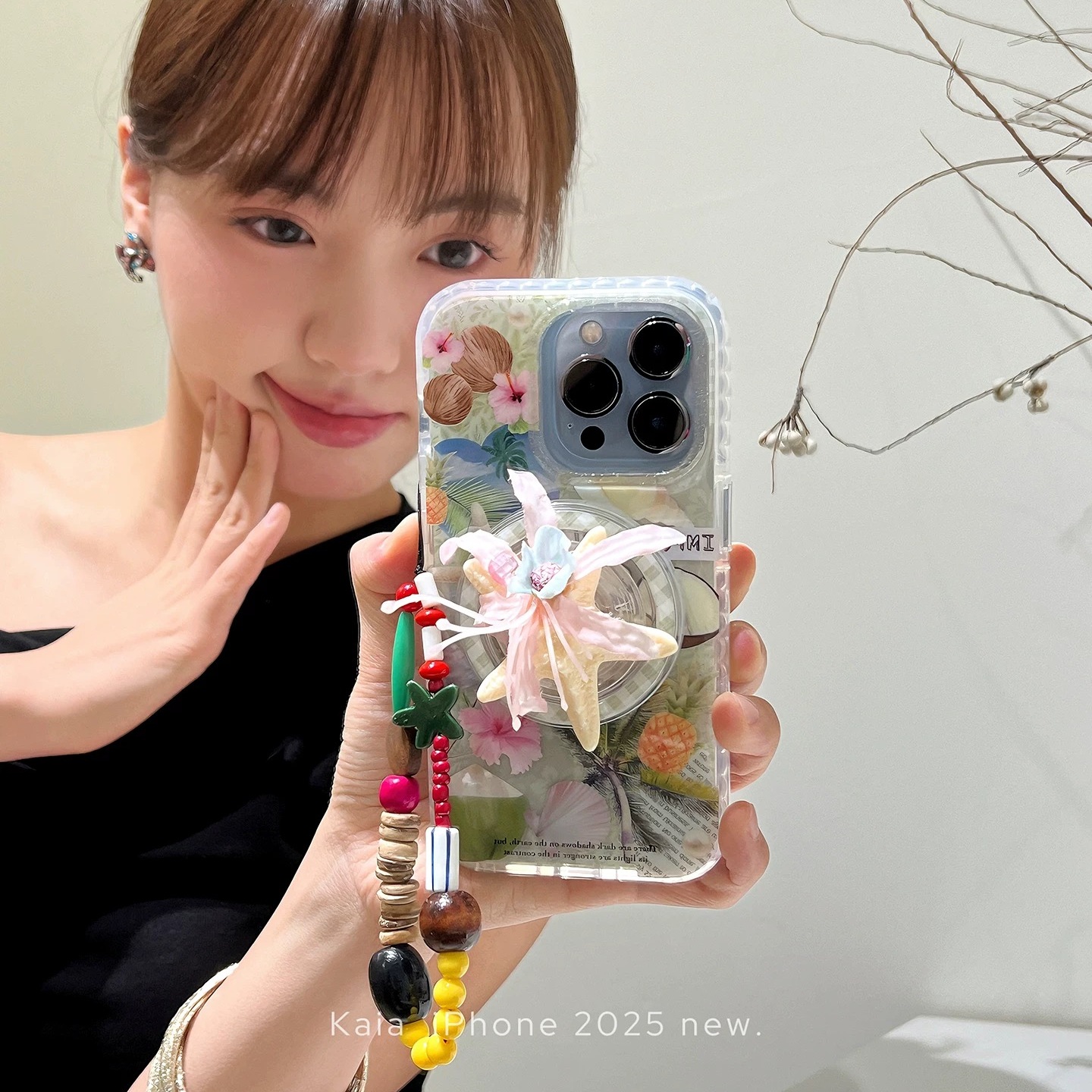 夏日感浪漫ins椰子立体海星适用苹果16promax手机壳iphone14磁吸