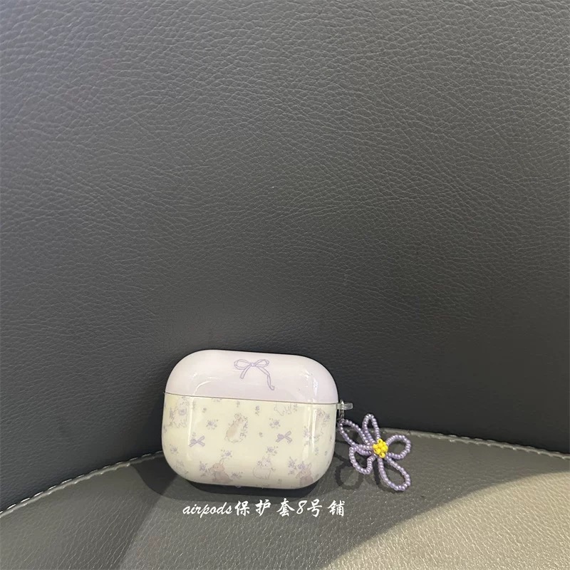 可爱碎花兔子适用于苹果airpods4代保护套2代3代pro蓝牙耳机壳