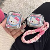 适用苹果耳机保护壳airpods4保护套pro2新款 高级感电镀hellokitty