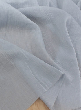 素雅水泥灰色闪光泽压折纤丝雪纺布料 汉服装连衣裙背景窗纱面料