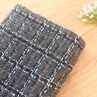 小香风厚款编织粗花格子布料 冬季保暖外套服装裙子大衣长袍面料