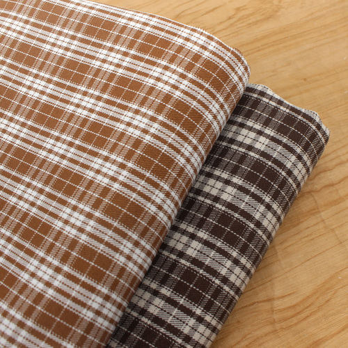 文艺深浅咖色挺阔抗皱格子布料