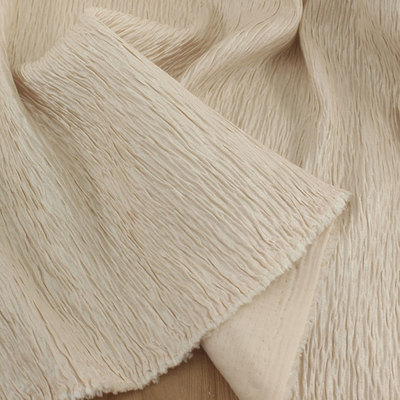 香槟色重磅压折折皱肌理微弹时装 礼服外套上衣裙子抱枕手工面料