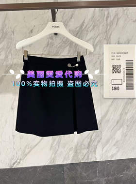 *PORTS宝姿2025秋冬款SQ9S009KWQ026黑色半身裙3600
