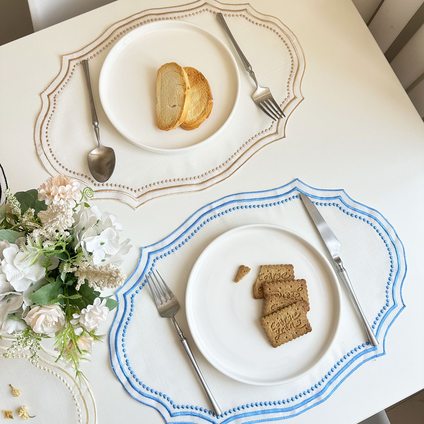 复古绣花布餐垫防尘垫