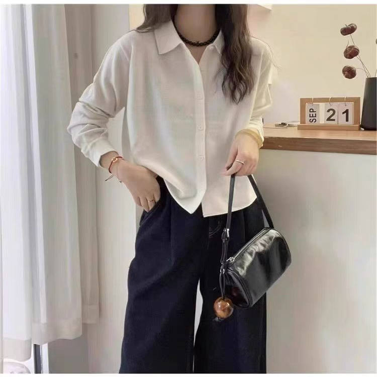 精纺羊毛针织开衫女POLO领薄款