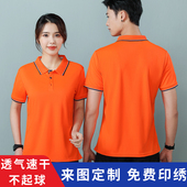 翻领速干刺绣印字logo图 t恤工衣团体文化衫 POLO衫 定制工作服短袖