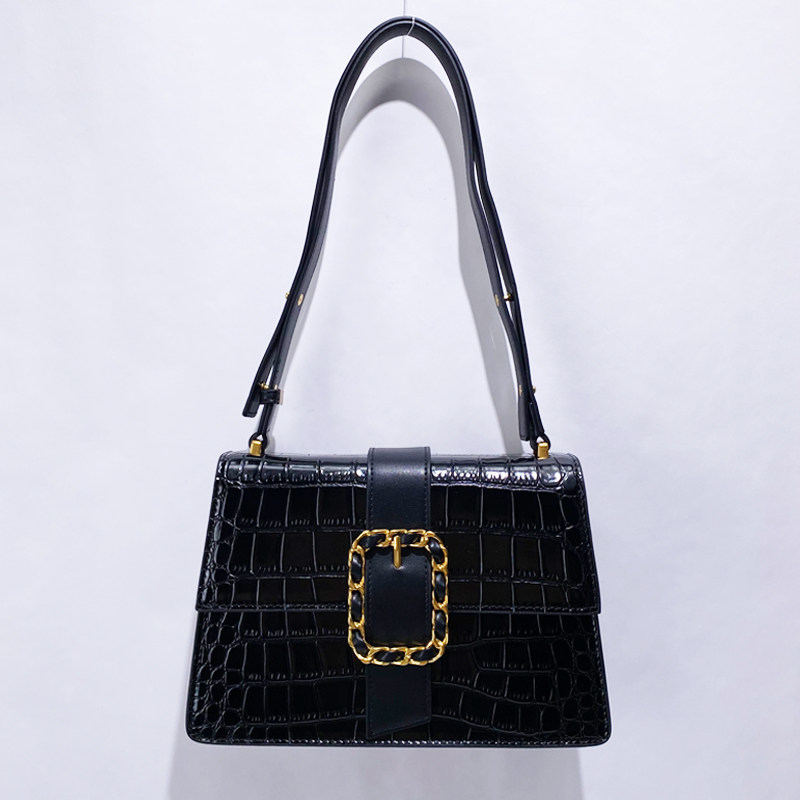 小方包小众设计2024新款欧美复古仿鳄鱼纹简约高级百搭单肩斜挎包