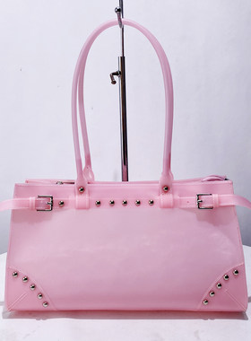 铆钉装饰皮带扣托特包TPU糖果色