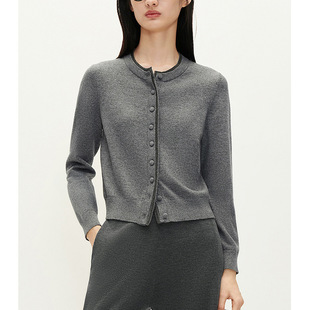 【蔻家定单】2025年秋季新款羊毛混羊绒针织衫开衫女气质百搭上衣
