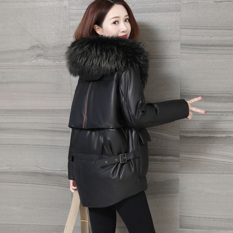 今年流行特惠海宁皮衣女2025新款爆款真皮羽绒服冬中长款韩版时尚