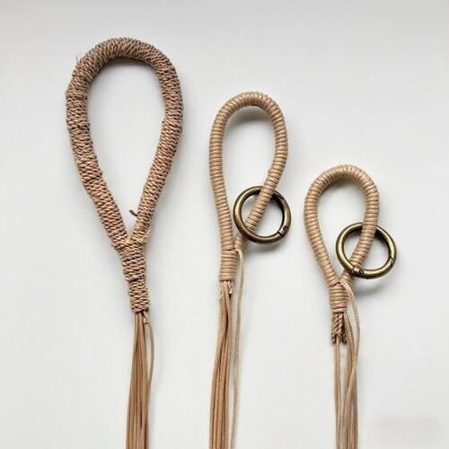 果壳风铃手把绳拉环绳手柄头绳手工编织DIY材料包手摇铃绳把手绳