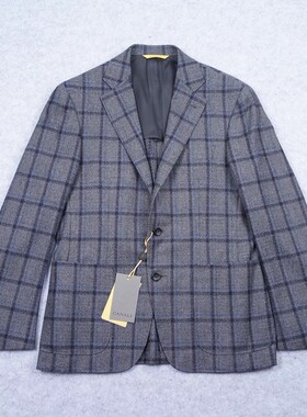 亏清 意大利原产纯羊毛格纹单西服 公价17300元