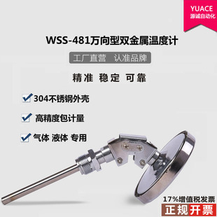 481工业径向不锈钢底座 上海自动化高温定制万向双金属温度计wss