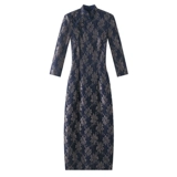 气质高端蕾丝旗袍2023年新秋冬改良七分袖年轻款复古风日常连衣裙