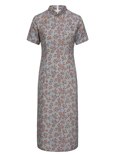 Легкое ретро элегантное ципао для школьников, китайский стиль, короткий рукав, светлый стиль, длина миди